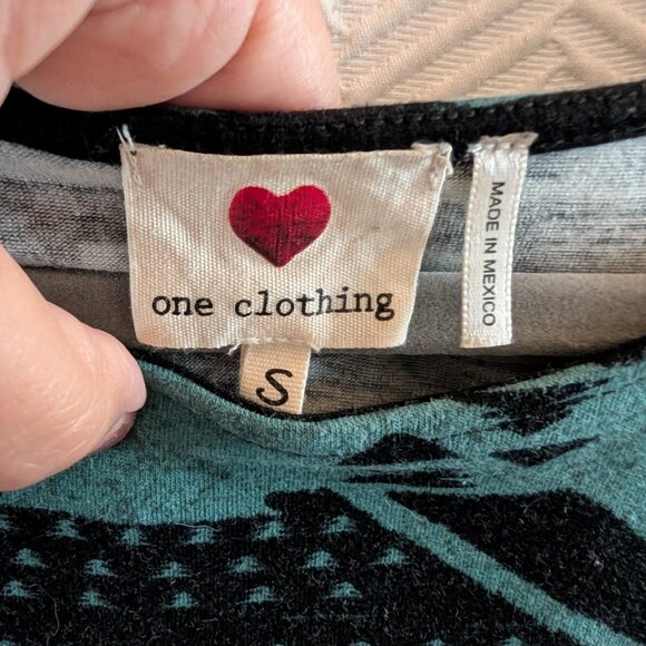 One Clothing Patterned Cut Out Dress Teal & Black Bodycon Summer Size Small - Picture 2 of 8